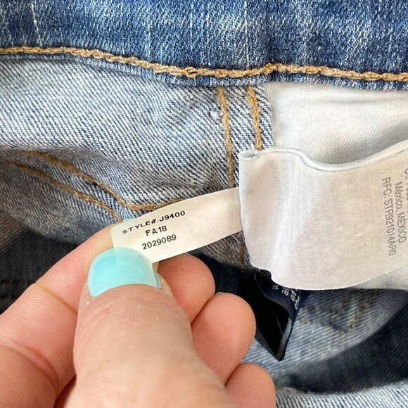 Madewell Womens 10" High Rise Skinny Jeans Blue 24 Step Hem Edition Distressed - Picture 8 of 13